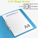 1 x RAW Customer Returns ACROPAQ - 12 x ring binder A4 - With 2 rings 16mm, Up to 100 sheets, Spine width 2.5 cm, Color sheets, Natural color collection, With spine labels - Ring binder, Folder A4 narrow, Ring binder - RRP €22.95