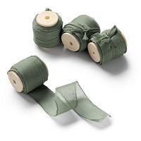 1 x RAW Customer Returns CHUQING gift ribbon wide 2.5 cm green chiffon ribbon 4 rolls, 18 m long ribbon wedding silk ribbon chiffon decorative ribbon for wedding invitations, bridal bouquets, gift wrapping - RRP €15.12