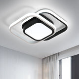 1 x RAW Customer Returns DELIPOP Modern LED Ceiling Light, 32W 3600LM White Black Square Ceiling Lamp LED, Ceiling Lighting Lamp for Bedroom, Kitchen, Living Room, Study, Hallway, Light Cold White 6500K - RRP €30.31