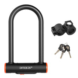 1 x RAW Customer Returns INTEKIN bicycle lock with 16mm thick shackle, bicycle U-lock with bracket, heavy bicycle U-lock with 3 keys, high security bicycle locks for mountain bikes, racing bikes - RRP €25.99