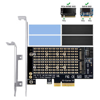 3 x RAW Customer Returns Dual M.2 PCIe Adapter with Heatsink, 6amLifestyle M2 NGFF SSD and NVME SSD to PCI-e 3.0 x4 Host Controller Expansion Card Support M.2 M Key SSD 2280 2260 2242 2230 with Low Profile Bracket - RRP €60.48