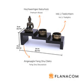 1 x RAW Customer Returns Flanacom Zen garden with Buddha figure - Japanese miniature garden - Feng Shui candle holder - Esoteric set with 2 tea lights - Lucky charm from Buddhism and Daoism as a tea light holder  - RRP €18.14