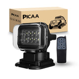 1 x RAW Customer Returns PICAA 5D Emergency Searchlight LED Work Light, Portable Magnetic Base 50W Spot, 360 Rotation LED Work Lamp with Remote Control, 12V 24V Driving Lights Lamp for Car 4x4 SUV - RRP €106.99