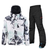 1 x RAW Customer Returns HOTIAN Men s Ski Jacket and Pants Set, Winter Warm Men, Waterproof Ski Pants and Coat, for Outdoor Work Skiing Fishing Riding Motorcycle - RRP €159.99