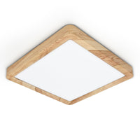 1 x RAW Customer Returns LVL LED panel ceiling light wood grain, Nordic LED ceiling light flat small square for living room, bedroom, kitchen, hallway, bathroom, LED panel light 18W  - RRP €32.99