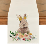 5 x RAW Customer Returns Artoid Fashion Flowers Rabbit Easter Table Runner, Seasonal Spring Washable Kitchen Dining Table Decoration Indoor Holiday Party Decor 40x180 cm - RRP €68.5