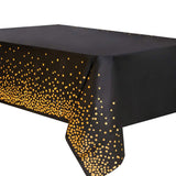 1 x RAW Customer Returns Pack of 4 Black and Gold Party Tablecloth Disposable for Rectangular Table, Gold Dot Confetti Tablecloths for Picnic Weddings Birthday Parties Christmas Graduation Cocktail Party 137 x 275 cm Black Gold  - RRP €15.28