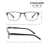 1 x RAW Customer Returns EYEGUARD Men s Rectangular Lightweight Metal Reading Glasses Grey, 3.50  - RRP €19.13