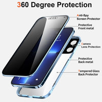 1 x RAW Customer Returns MIMGOAL Anti Spy Case for iPhone 11 Pro 360 Degree Magnetic Cell Phone Case with Privacy Screen Front and Back Tempered Glass Full Body Protective Case Full Body Privacy Anti-peep Case, Silver - RRP €19.99