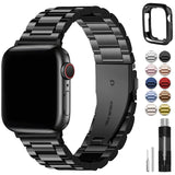 1 x RAW Customer Returns Fullmosa Compatible with Apple Watch Strap 45mm 44mm 49mm 42mm, Metal Replacement Band for Ultra 2 Ultra SE Series 9 8 7 6 5 4 3 2 1 Stainless Steel iWatch Bands Black - RRP €26.98