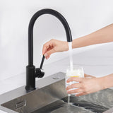 1 x RAW Customer Returns CECIPA low pressure kitchen tap black, kitchen tap for boiler, 360 rotatable kitchen tap low pressure with 3 G3 8 connections, easy installation low pressure tap for under-sink device - RRP €39.52