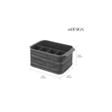 1 x RAW Customer Returns mDesign cutlery holder with handles decorative cutlery basket for kitchen, dining room, garden or picnic cutlery organizer with 5 compartments dark gray - RRP €21.0