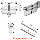 1 x RAW Customer Returns VOCIBO cylinder lock 30 30, locking cylinder with knob cylinder lock door lock, including 5 brass keys, locking cylinder made of nickel-plated brass, solid cylinder lock door lock - RRP €15.58