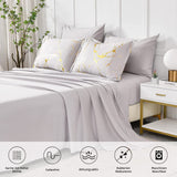 1 x RAW Customer Returns Freyamy bed linen 220x240cm 3-piece light grey gold marble glitter pattern bedding sets brushed microfiber soft reversible bed linen luxury duvet cover with zipper and 2 pillowcases 80x80cm - RRP €46.37