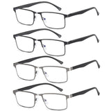 1 x RAW Customer Returns Fsread Pack of 4 Men s Reading Glasses, Lightweight Blue Light Blocking Metal Frame Men s Reading Glasses 4 Mix, 1.75  - RRP €20.06