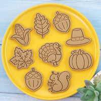 5 x Brand New 8 piece cookie cutters autumn set, 3D autumn cookie cutters, biscuit fondant cutters, cookie cutters, cookie cutters, plastic cookie moulds - RRP €102.0