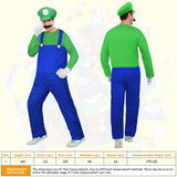 1 x RAW Customer Returns Aomig Luigi Costume, 4Pcs Mario-bros Costume with Hat, Mustache, Gloves, Mario Brothers Cosplay Costume Unisex, Fancy Dress Outfit Super Costume for Halloween, Carnival - RRP €20.99