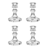 1 x Brand New TINMIX Glass Candle Holder Set of 4 Clear Glass Candle Holders Candlestick Crystal Candle Holder for Wedding, Church, Christmas, Mother s Day, Bedroom Decoration Dining Room Living Room B - RRP €25.99