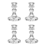 1 x Brand New TINMIX Glass Candle Holder Set of 4 Clear Glass Candle Holders Candlestick Crystal Candle Holder for Wedding, Church, Christmas, Mother s Day, Bedroom Decoration Dining Room Living Room B - RRP €25.99