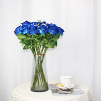 7 x RAW Customer Returns Olrla 12pcs Artificial Roses Blue, Single Long Stems Artificial Roses Velvet Bridal Bouquet Realistic Flower for Home Garden Party Hotel Office Decoration Royal Blue  - RRP €121.1