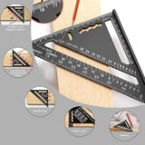 1 x Brand New Metric Triangle Ruler, Black Triangle Ruler, 180MM Metric Triangle Ruler Made of Aluminum, 90 Degree Thickened Triangle Protractor, Protractor Metric Triangle Ruler, Carpenter s Square - RRP €24.0