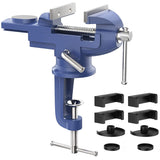 1 x RAW Customer Returns Housolution 360 Rotating Vice with Anvil and Axle, 3 inch 75 mm Clamping Range Table Vice Fixing Fixed of Workpiece for Workbench Engineer Workbench - Blue - RRP €31.8