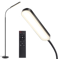 1 x RAW Customer Returns OUTON floor lamp LED dimmable 15W 1500LM, reading lamp with 4 color temperatures, remote control and touch control, 1H timer, reading task lighting for living room bedroom office, black - RRP €49.99