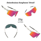 1 x RAW Customer Returns Eninedeuisou Sunglasses Cycling Glasses for Men Women UV 400 Protection Safety Glasses MTB Sports Glasses for Outdoor Sports Cycling Driving Running Golf Baseball White Red  - RRP €28.22