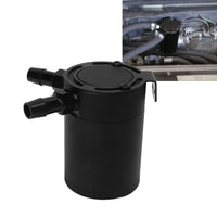 1 x RAW Customer Returns Catch Baf Oil Catch Reserr Oil Seor Pl Reserr Drain Vae Breather Baf Black 2 Port Oil Catch Can Wi Vae 300Ml Aluminum Alloy Universal Oil Catch Baf - RRP €23.57