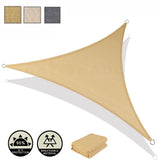 1 x RAW Customer Returns AXT SHADE Triangular Shade Sail Awning 4x4x5.65m UV Ray Protection and Breathable HDPE for Outdoor Terrace Patio Garden-Sand - RRP €42.99