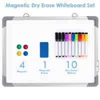 1 x RAW Customer Returns ARCOBIS Magnetic Whiteboard Small, Mini A3 Whiteboard 40x30cm Magnetic Board Wall Hanging Double-Sided Board for Planning, To Do List, Drawing, School, Home, Office Silver  - RRP €20.02