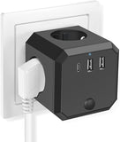 1 x RAW Customer Returns Socket cube without cable, multiple socket with USB C, 4-way socket with switch, 4 Schuko sockets, 2 USB A and 1 type C 5V 3.4A , 250V 4000W, for office, home 3U wall insert magic cube - RRP €24.99