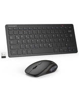 1 x RAW Customer Returns TECKNET wireless set, German QWERTZ layout, 2.4 GHz wireless mini keyboard mouse, 15m range connection, wireless quiet wireless keyboard with mouse for PC, laptop, smart TV - RRP €24.19