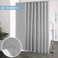 1 x RAW Customer Returns Furlinic Anti-Mold Shower Curtain Polyester Fabric Large Shower Curtains Waterproof Washable Gray Bath Curtain with 12 Hooks 200x200cm. - RRP €19.99