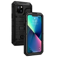 1 x RAW Customer Returns seacosmo iPhone 13 Waterproof Case, Military Standard Protective Case with Built-in Screen Protector Shockproof Metal Phone Case for iPhone 13, Black - RRP €27.99