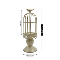 1 x RAW Customer Returns Decorative Bird Cage Candle Holders, Vintage Candle Holders, Wedding Candle Centerpieces for Tables, Metal Candle Holders Home Decor White-small  - RRP €13.97