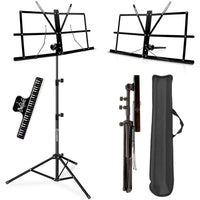 1 x RAW Customer Returns K KASONIC Music Stand, Kasonic 2 in 1 Dual-use Folding Music Stand and Desktop Book Stand, Portable and Lightweight with Sheet Music Clip Holder - RRP €18.99