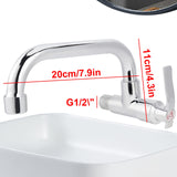 1 x RAW Customer Returns GAESHOW cold water tap wall mounted, wall faucet bathroom 360 rotation, faucet cold water, single cold cold water stainless steel pipe wall mounted single tap for kitchen living room kitchen 20 cm  - RRP €18.14