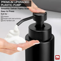 1 x RAW Customer Returns GMISUN soap dispenser black matt, 350ml soap dispenser glass with foam pump head, foam soap dispenser set with label for kitchen, bathroom - 2 pieces - RRP €18.14