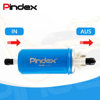 1 x RAW Customer Returns Pindex 12V Electric Fuel Pump 7.21440.51.0 Petrol Pump, Inline Pump 95L H, 2.27-0.38Bar, 3.19-5.51Psi, Blue - RRP €28.84