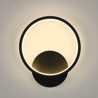 1 x RAW Customer Returns Riserva Wall Lights LED Indoor Modern 12W Wall Lamp Wall Lighting Round Wall Spotlight Warm White for Bedroom Living Room Hallway Staircase Black - RRP €25.19