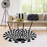 1 x Brand New Tianbi 3D Round Carpet 3D Optical Illusion Non-slip Floor Mat for Bedroom Living Room Dining Room Study Kitchen Rug - RRP €59.29