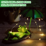 1 x RAW Customer Returns Foreverup Funny Frog Garden Decoration Waterproof Garden Decoration Solar Lamps Umbrella Frog Figurine, Cute Pond Decoration Resin Animal Garden Sculpture Ornaments For Patio Lawn House Yard - RRP €23.18