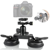 1 x RAW Customer Returns Fantaseal Professional Heavy Duty 10 Kg Load Real SLR DSLR Mirrorless Camera Mount Car Suction Cup Camcorder Car Suction Cup Mount with Quick Release Plate 360 Ball Head - RRP €60.41