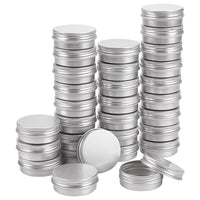 1 x RAW Customer Returns BENECREAT 30pcs 30ml Aluminum Jars, Round Aluminum Tins, Cosmetic Containers with Screw Lid for DIY Craft Purpose, Travel Storage Platinum - RRP €21.48