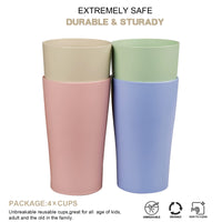 1 x RAW Customer Returns Greentainer 4-pack 400ml cups made of PP, unbreakable reusable drinking cups for hot and cold drinks, coffee cup for children and adults, BPA-free, microwave and dishwasher safe - RRP €14.99