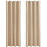 1 x RAW Customer Returns Pony Dance Thermal Curtain Cold Protection Living Room Curtains Eyelet Curtain Set of 2 H 210 x W 132 cm Thermal Insulating Curtain Opaque Biscotti Beige - RRP €34.88