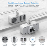 73 x Brand New TESSAN travel adapter for England, adapter England Germany plug with 2 USB, travel plug type G travel adapter UK, 3-way socket adapter England, UK adapter to EU, adapter UK Euro plug - RRP €1435.91