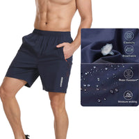 1 x RAW Customer Returns JustSun shorts men s shorts summer short sports pants jogging pants men s sports shorts training pants running shorts with zipper blue XXL - RRP €30.24