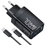 1 x RAW Customer Returns 70W USB C Charger, 3-Port Type C PD 3.0 GaN Power Adapter USB C Power Supply 100W Cable Included for MacBook Pro Air, iPhone 16 15, Samsung Galaxy S24 S23 i-Pad Pro, Google Pixel, Lenovo, Dell, Steam Deck - RRP €35.99